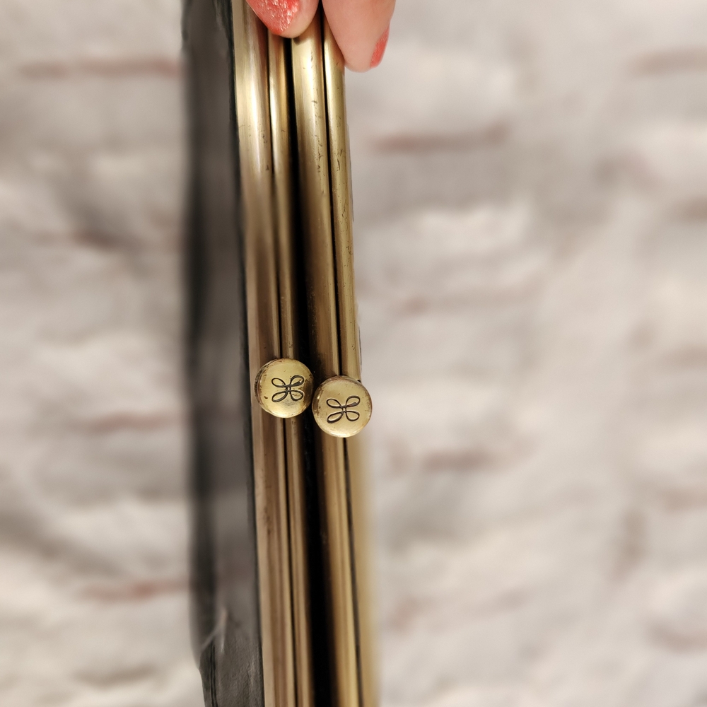 HOBO Black Leather Clutch with Gold Accent - Picture 2 of 5